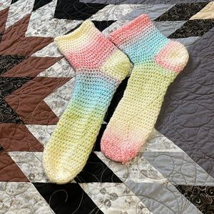 Handmade crocheted socks XL